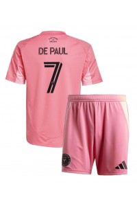 Inter Miami Rodrigo De Paul #7 Babyklær Hjemme Fotballdrakt til barn 2025-26 Korte ermer (+ Korte bukser)